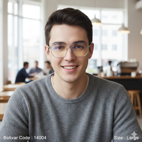 14004-3 Bolivar 14004 – Extra Wide Lightweight Square Prescription Eyeglasses