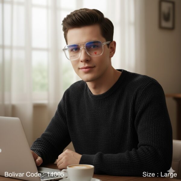 14005-3 REI KAWAKUBO 14005 – Oversized Square Frame with Classic Double Bridge