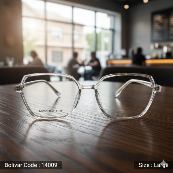 14009-3 نظارة طبية بوليفار Bolivar 14009 – تصميم سداسي شفاف عصري بخفة ومتانة عالية