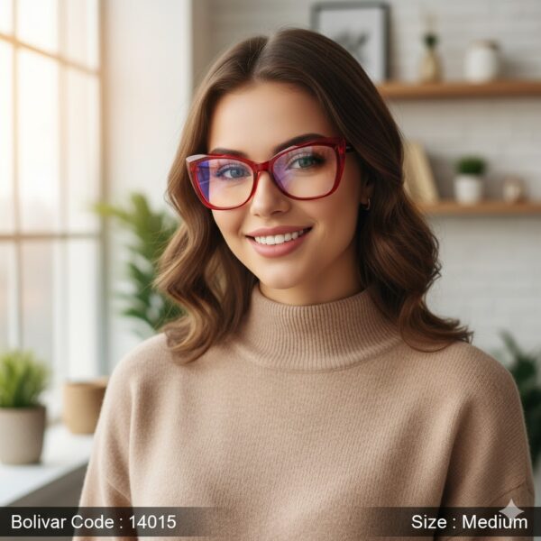 Bolivar 14015 – Bold Cat Eye Frame in Stunning Red