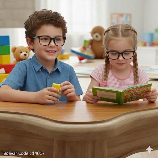 14017-55 XBLAD 14017 Kids Glasses – Safety & Comfort in a Modern Square Design with 360° Flex