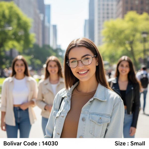 Bolivar 14030 – Elegant Glossy Black Cat Eye with Sparkling White Stones