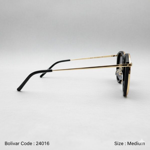 Bolivar Round Black & Gold Polarized Sunglasses – Model 8026 (Code 24016)