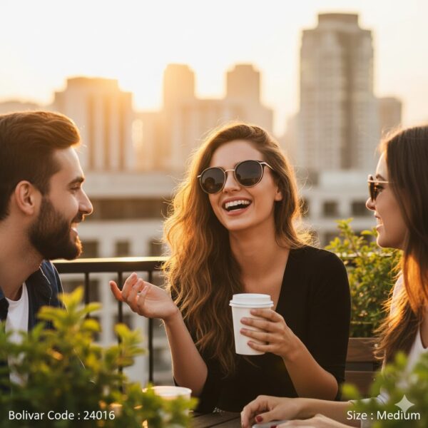 Bolivar Round Black & Gold Polarized Sunglasses – Model 8026 (Code 24016)