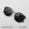 Bolivar Round Black & Gold Polarized Sunglasses – Model 8026 (Code 24016)