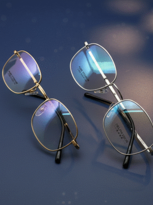 1023-11 نظارة بوليفار 14073 | إطار طبي من التيتانيوم النقي للجنسين - لون نحاسي ذهبي