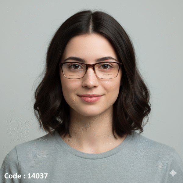 BOLIVAR & TOMMY BROWN AK31308 Full-Rim Rectangular Eyeglasses in Gradient Brown for Small Faces