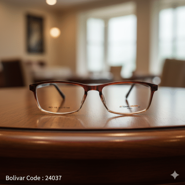 BOLIVAR & TOMMY BROWN AK31308 Full-Rim Rectangular Eyeglasses in Gradient Brown for Small Faces