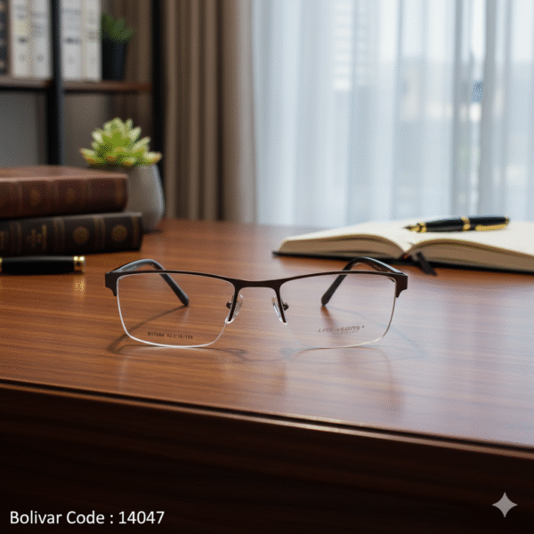 BOLIVAR LAS -VEGAS B17044 Half Rim Rectangular Eyeglasses – Stylish & Lightweight for Small Faces