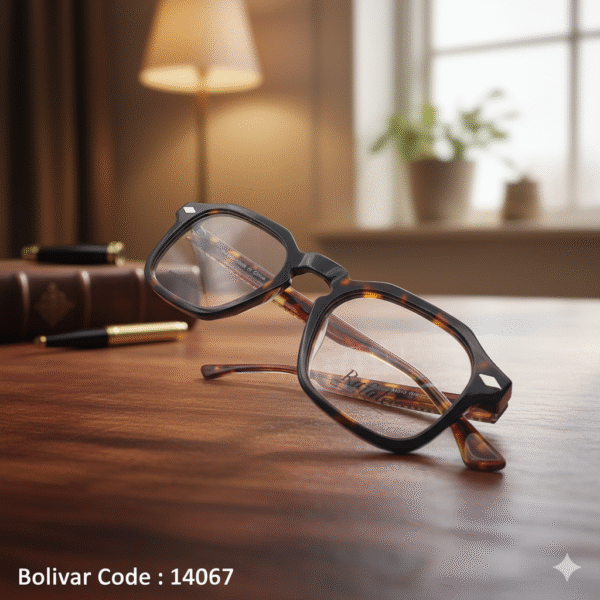 نظارة طبية بوليفار كود 14067 | إطار أسيتات فاخر بتصميم سداسي