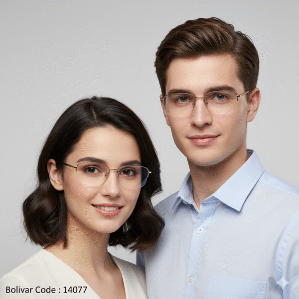 نظارة طبية بوليفار تيتانيوم نصف إطار | كود: 14077