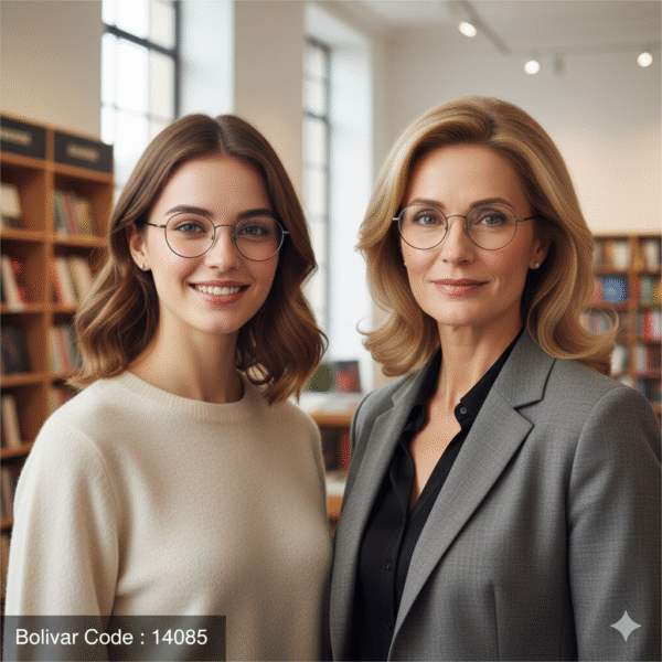 نظارة طبية بوليفار تيتانيوم دائرية - كود 14085 فضي