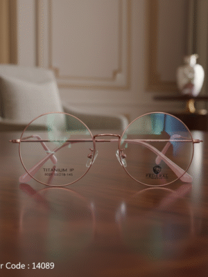 14089-1 نظارة بوليفار 14089 طبية | إطار تيتانيوم دائري خفيف وأنيق