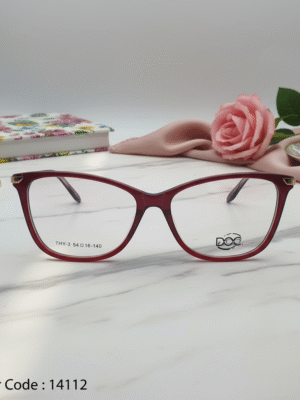 Bolivar DOC Burgundy & Gold Wide-Fit Cat-Eye Eyeglasses | Code: 14112
