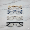 BOLIVAR LAS -VEGAS B17044 Half Rim Rectangular Eyeglasses – Stylish & Lightweight for Small Faces