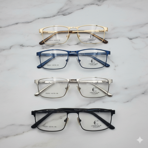 BOLIVAR LAS -VEGAS B17044 Half Rim Rectangular Eyeglasses – Stylish & Lightweight for Small Faces