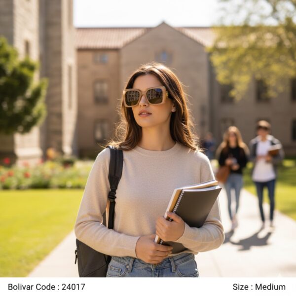 Bolivar Rectangular Brown Sunglasses with Modern Frame – Model P58008