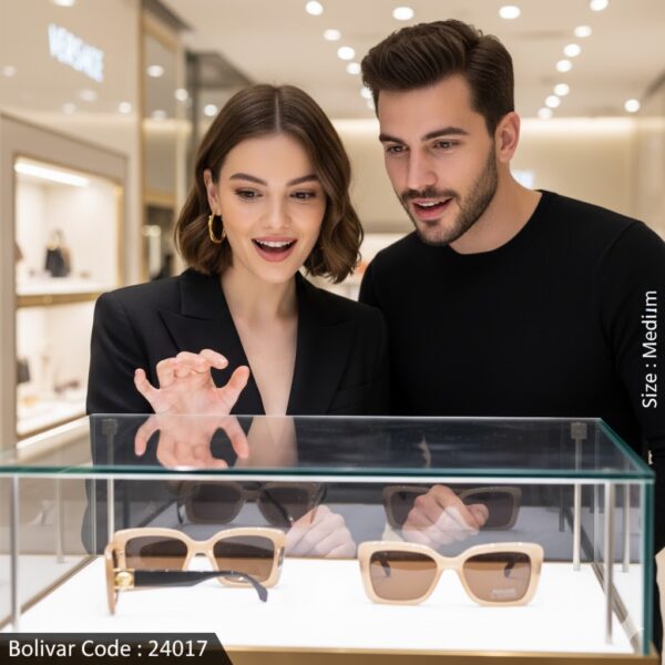 Bolivar Rectangular Brown Sunglasses with Modern Frame – Model P58008