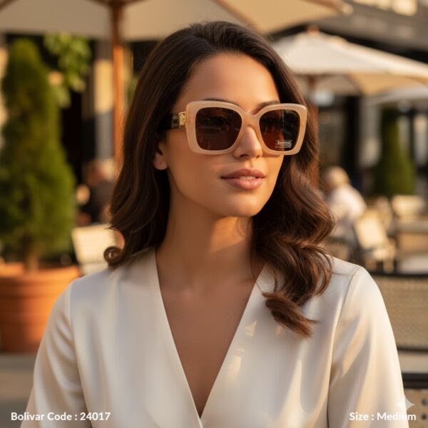 Bolivar Rectangular Brown Sunglasses with Modern Frame – Model P58008