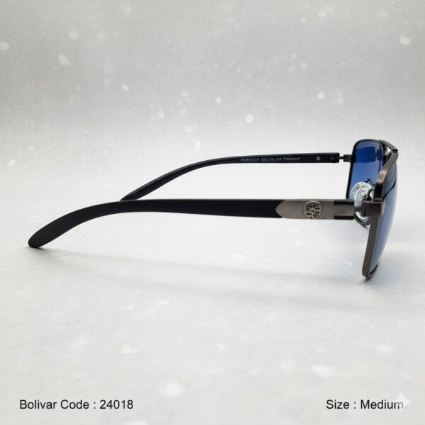 24018-1 Bolivar Rectangular Gray Metal Sunglasses with Gradient Polarized Lenses – Model 25252P