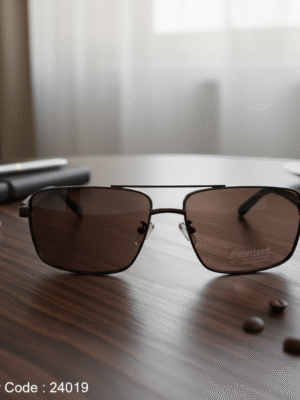 24019-1 نظارة شمسية بوليفار Bolivar 25252P | تصميم مستطيل كلاسيكي بلون بني أنيق