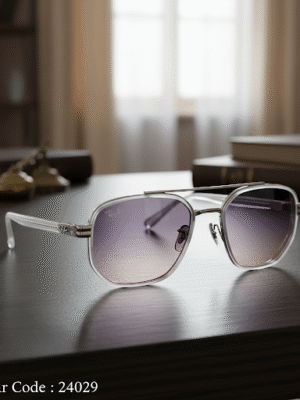 24029-658 نظارة شمسية بوليفار / راي بان موديل C-239 – تصميم سداسي رمادي شفاف مع حماية UV