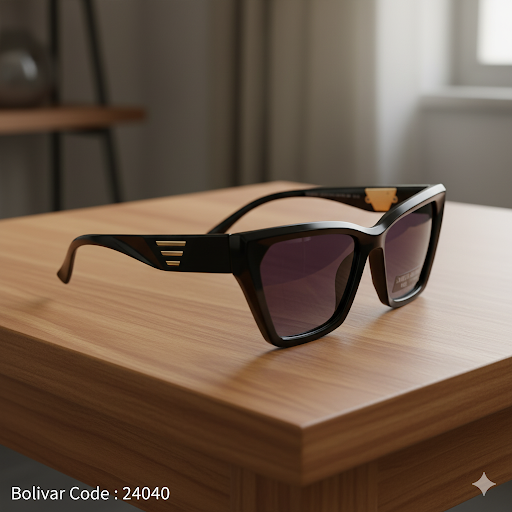 24040 Bolivar × EMPORIO ARMANI Sunglasses | UV400 Polarized – Black Cat Eye (Trendy Women)