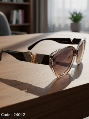 24042 نظارة شمسية بوليفار × لويس فويتون | UV400 مستقطبة – كات آي أسود × شفاف (نسائي شبابي)
