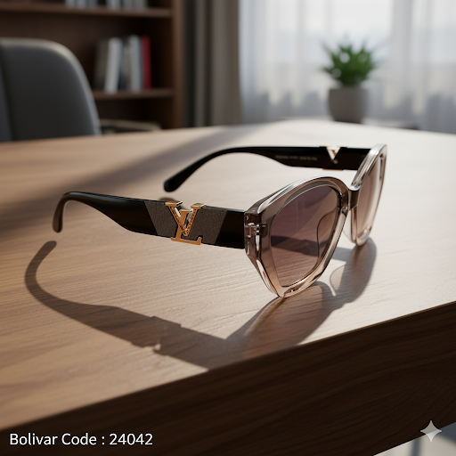 24042 Bolivar × LOUIS VUITTON Sunglasses | UV400 Polarized – Black & Transparent Cat Eye (Women’s Fashion)