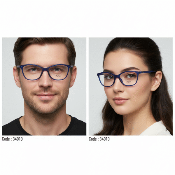 نظارة طبية عصرية من بوليفار رافال مع كليب-أون شمسية – تصميم عين القط باللون الأزرق للرجال والنساء