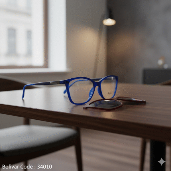 نظارة طبية عصرية من بوليفار رافال مع كليب-أون شمسية – تصميم عين القط باللون الأزرق للرجال والنساء