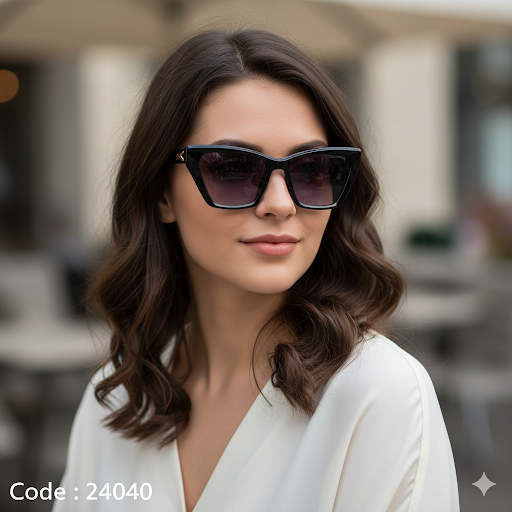 S 24040 Bolivar × EMPORIO ARMANI Sunglasses | UV400 Polarized – Black Cat Eye (Trendy Women)