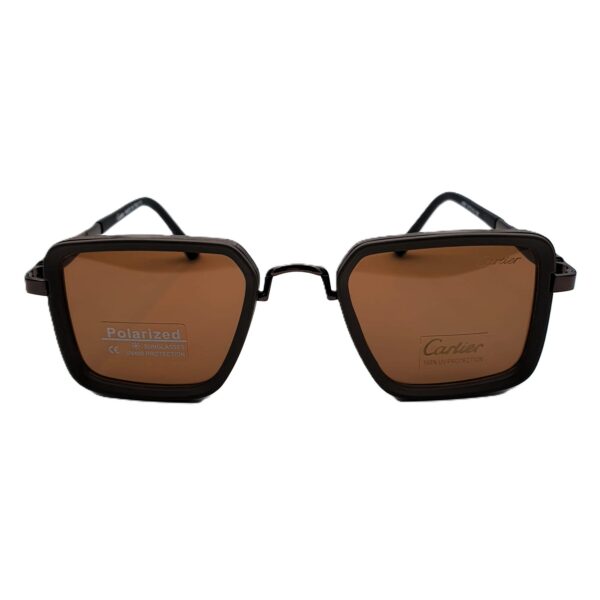 WhatsApp Image 2025-09-02 at 3.54.38 AM (3) نظارة شمسية بوليفار / كارتييه موديل 4987 – تصميم مربع بني كلاسيكي مع عدسات Polarized UV400