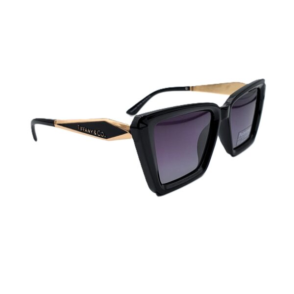 نظارة شمسية نسائية فخمة بوليفار × تيفاني | UV400 مستقطبة – أسود × ذهبي