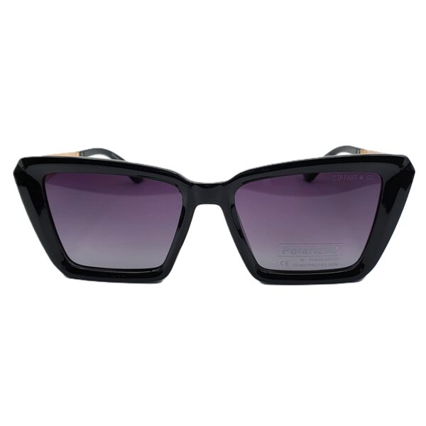 نظارة شمسية نسائية فخمة بوليفار × تيفاني | UV400 مستقطبة – أسود × ذهبي