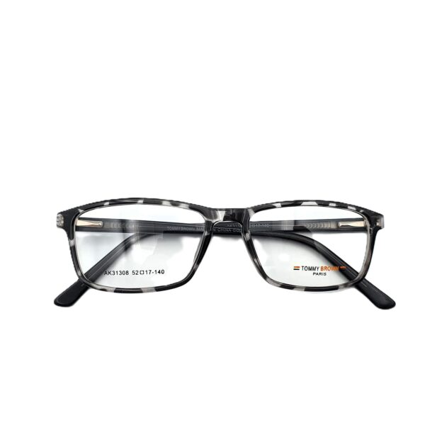 نظارة طبية مستطيلة أنيقة وخفيفة للوجوه الصغيرة من BOLIVAR وTOMMY BROWN – تصميم كامل الإطار بالأسود اللامع الشفاف (C9)