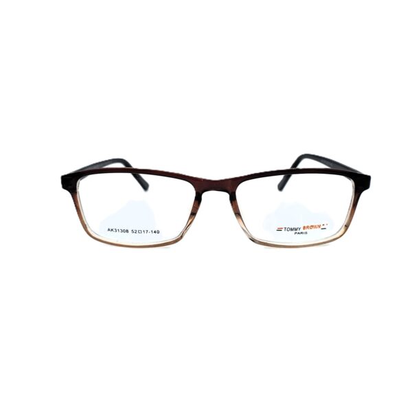 BOLIVAR & TOMMY BROWN AK31308 Full-Rim Rectangular Eyeglasses in Gradient Brown for Small Faces