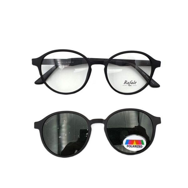 WhatsApp Image 2025-09-16 at 9.24.48 PM (1) Stylish BOLIVAR Rafale Eyeglasses with Clip-on Sunglasses – SO TRC-190 Round Full Rim Frame for Men & Women