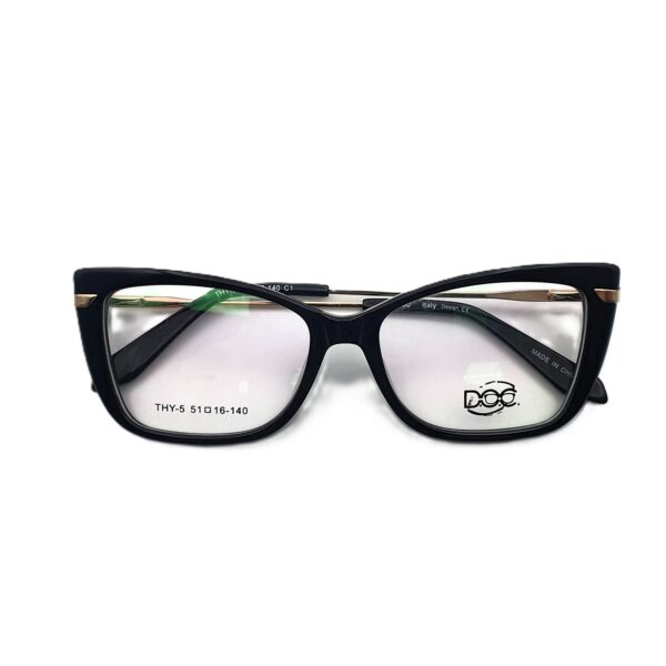 نظارة طبية بوليفار دي أو سي كلاسيكية بتصميم عين القطة | أسود وذهبي | كود: 14108