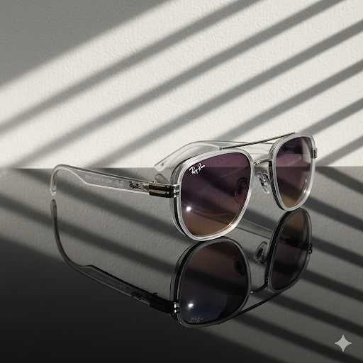 unnamed (1) نظارة شمسية بوليفار / راي بان موديل C-239 – تصميم سداسي رمادي شفاف مع حماية UV