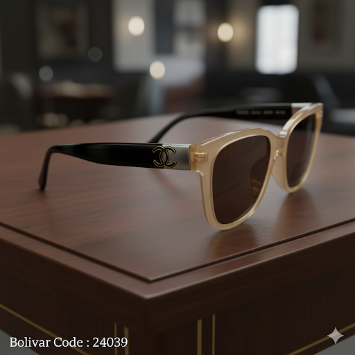 Bolivar × CHANEL Sunglasses | UV400 Polarized – Beige × Brown × White (Trendy Women/Youth)