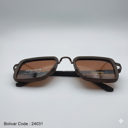 unnamed (6) نظارة شمسية بوليفار / كارتييه موديل 4987 – تصميم مربع بني كلاسيكي مع عدسات Polarized UV400