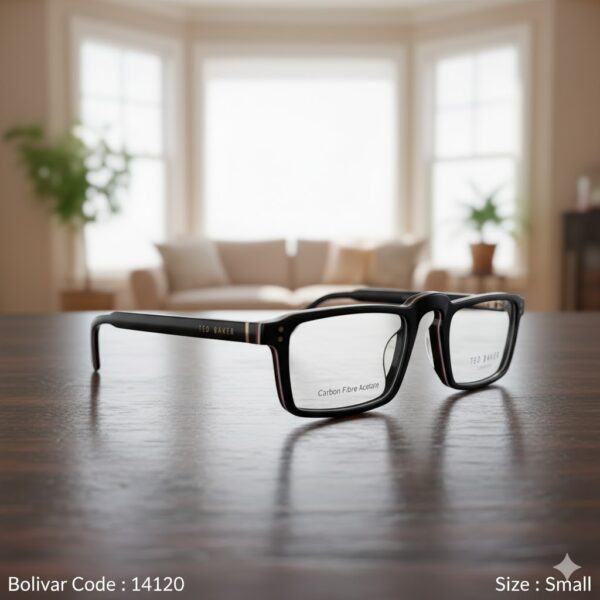 14120-1 نظارة طبية تيد بيكر HA 9910 كربون فايبر أسيتات – أزرق كحلي بخطوط عصرية