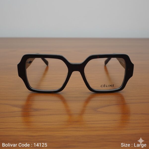 نظارة طبية Celine CL50131 – إطار هندسي عريض بنقشة التُرتويز الراقية