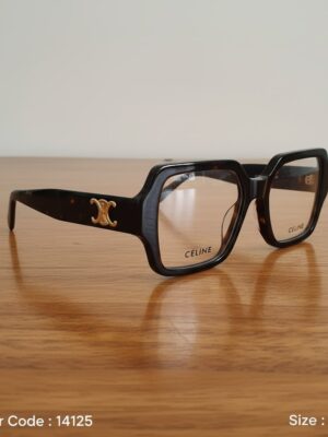 نظارة طبية Celine CL50131 – إطار هندسي عريض بنقشة التُرتويز الراقية