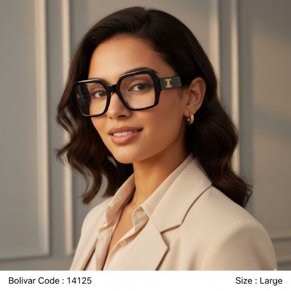 نظارة طبية Celine CL50131 – إطار هندسي عريض بنقشة التُرتويز الراقية